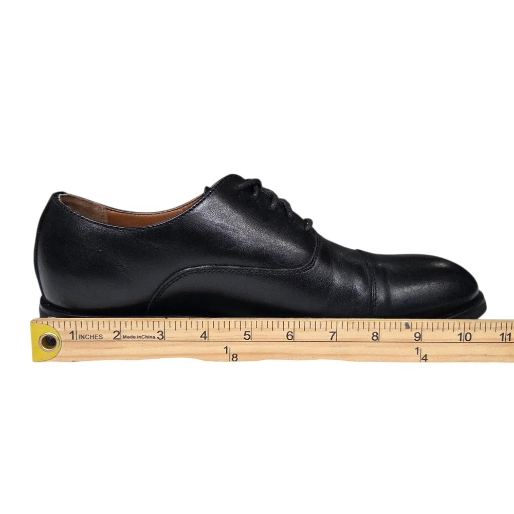 Frye Scott Cap Toe‎ Oxford Mens 8.5 Black Leather Lace Up Dress Shoes 3480168